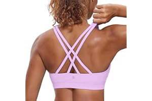CRZ YOGA Femme Dos Croisé Soutien-Gorge de Sport Yoga Fitness Coussinet Amovible sans Armature