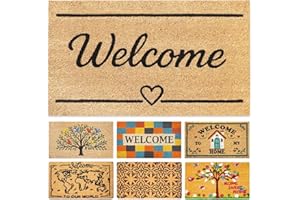 LUA VIKA Felpudo Entrada casa Originales - Welcome clásico - 40x70 cm - Alfombra Entrada casa Exterior e Interior - Felpudo Coco - Resistente y Antideslizante