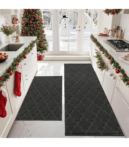 SUCERU Tapijtloper Vloerkleed Antislip Keukentapijt Wasbare Modern Tapijtenlopers 90X350CM Deurmatten Lopers Blauw-Paars Zwart Tapijtmatten Ingang Slaapkamer Woonkamer Wasruimte keukenvloermat