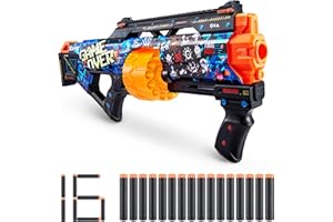 XShot Skins Last Stand – Game Over 16 Darts by ZURU, X-Shot, Slam Fire, Barillet Rotatif Automatique, Pistolet à Mousse Jouet et Pistolets, Dart Blaster, Cadeaux Amusants pour Enfants, Adolescents,