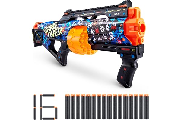 XShot Skins Last Stand – Game Over 16 Darts by ZURU, X-Shot, Slam Fire, Barillet Rotatif Automatique, Pistolet à Mousse Jouet et Pistolets, Dart Blaster, Cadeaux Amusants pour Enfants, Adolescents,
