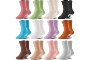 Welwoos 12 Paare Stoppersocken Kinder Baby Jungen Antirutschsocken Kinder Anti Rutsch Rutschfeste Baumwolle Socken
