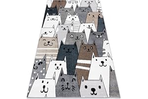 rugsx Tappeto bambini FUN Gatti moderno, per la stanza del bambino, tappeti da gioco, camera dei bambini, design originale, animali colorato multi 160x220 cm
