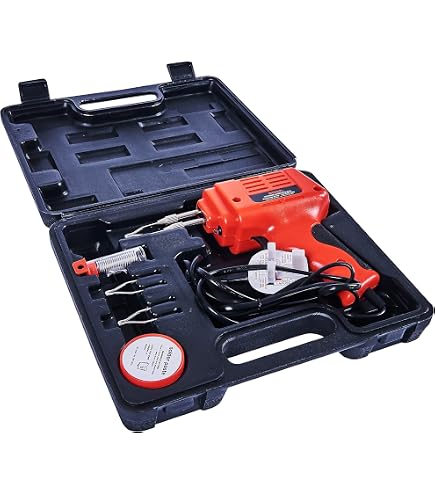Extol Premium Transformateur de pistolet à souder Soudure SG 500, flux 3 pannes à souder et valise de transport, 1 pièce, rouge, 8894510