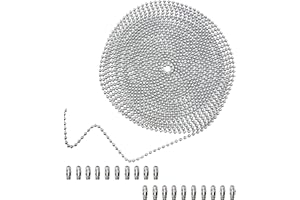 BetterJonny 6 Metri Catena a Palline per Collana, 2,4 MM Diametro Catena a Palline in Acciaio Inossidabile Catena in Rilievo Estensione con 20 Connettore Utilizzato per Portachiavi Fai da Te