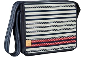 LÄSSIG Baby Changing Bag Stylish Shoulder Bag with Changing Accessories/Casual Messenger Bag Striped Zigzag