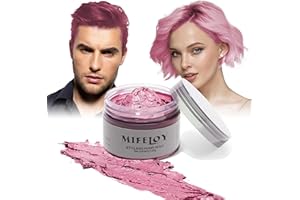 MIFELOY Rosa Haartönung Temporäre Haarfarbe 4,23 Unzen, Instant Hair Cream Mud Natürliche Frisur Pomade, Frauen Männer Styling Haartone Wax, Haar Wachs für Halloween Party Cosplay