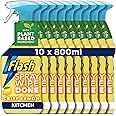 Flash Spray Wipe Done Bright Crisp Lemon Cleaning Spray 10x800ml