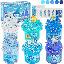 Blue Clear Slime 2er Set – Weicher & Knuspriger Schleim Mit Enten-Charms, Für Kinder 8-12