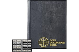 UNCLE PAUL Álbumes de monedas de 350 bolsillos, 3.0 x 3.5 milímetros/ 1.1 x 1.4 pulgadas, cuadrícula, negro, 10 páginas, soporte para colección de monedas, Negro clásico CS0235BK