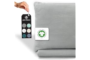 ‎PURE SHORES pure shores - Musselin Bettwäsche 135x200 Bio | Bettwäsche Set 100% Baumwolle mit GOTS | Reißverschluss | 1 Kissen 80x40 | Hellgrau