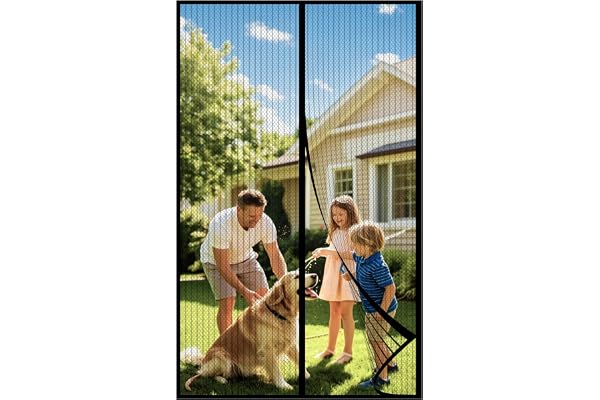 DIKER Moustiquaire Porte Fenetre Aimantée Magnetique, Rideaux Anti Mouches pour Porte, Rideaux Toile Insect Ecran,Moustiquaire Baie Vitree Coulissante,Magnétique Moustique Sans Perçage(120x210cm,noir)