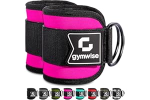 Gymwise Ankle Straps for Cable Machines | Perfect for Cable Kickbacks | Glute & Lower Body Workouts | For Women & Men | Adjustable Neoprene Padded Gym Cuffs | Build Your Dream Booty