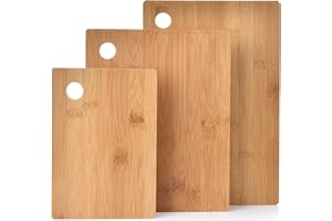 3 Piece Organic Bamboo Chopping Board Sets by Harcas. 3 Sizes. Beautifully Crafted. Perfect for Serving Cheese or Antipasti, Cutting Meat, Vegetables or Fruit