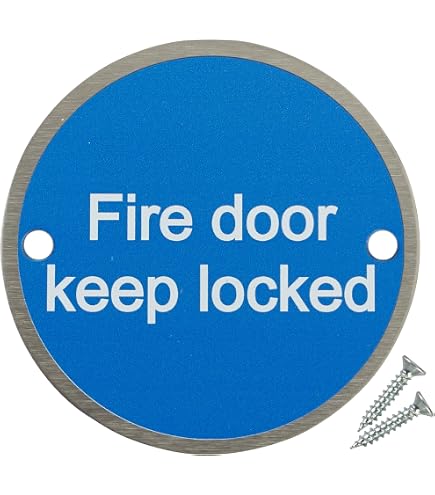 Brandschutzschild „Fire Door Keep Shut“ – Selbstklebend, 10x10 Cm