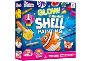 Klever Kits 12-delat skalmålningsset för barn, lyser i mörkret, konst och hantverk för pojkar och flickor i åldern 6-12 år, k
