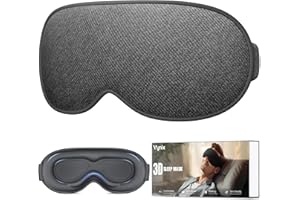Vynix 100% Blackout Eye Mask for Sleeping - 3D Deep Contoured Sleep Mask for Men Women - Soft Comfortable Sleeping Mask - Adjustable Eyemask Black Out Night Masks for Travel Nap Yoga - Grey