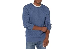 Amazon Essentials Herren Baumwoll-Pullover mit Rundhalsausschnitt und Zopfmuster