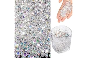 LINGJIA 4000 Pezzi Sassolini Decorativi per Vasi, Cristalli Decorativi, Sabbia Decorativa di Cristallo, Cristalli Acrilici, Riempitivi per Vasi Trasparenti, Feste Nozze Natalizie (Bianco)
