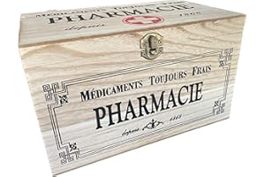 khevga - Scatola portaoggetti con Coperchio, in Legno, (25 x 15 x 15 cm)