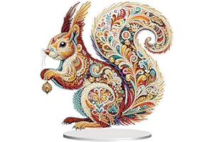 CAYUDEN Diamond Painting Décoration de Table DIY Diamond Painting Adulte 5D Écureuil Diamant Peinture Debout Art Kit Diamant Peinture Table Décoration Diamant Peinture Ornements pour Décoration Cadeau