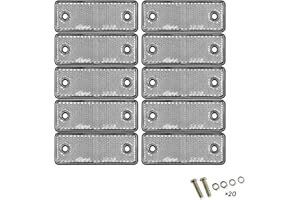 AELMIYW 10Pcs Reflectores Autoadhesivos Rectangular,Reflectores Reflectantes,Reflector Adhesivo,Catadioptrico Remolque para Remolque Camión Moto Bicicleta Máquinas Agrícolas (Blanco)