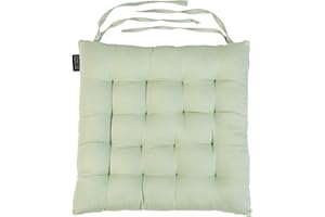 Loft 25 Chair Cushion Seat Pad | Non Slip Secure Ties | Dining Padded Seating | Soft Comfy Tufted Premium Design (Green, Set of 1)