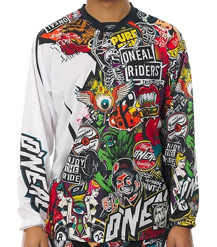 Maglia Da Moto O'Neal Element - Uomo, Tessuto Traspirante, Protezione Gomiti, Vestibilità Comoda - Foto 3