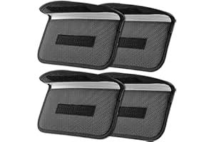 ONEVER Tasche mit Signalblockierungsfunktion [4 Stück], Abschirmung von GPS und RFID, Faraday-Tasche, Hülle für Handy, Autoschlüssel, Daten- und Persönlichkeitsschutz-7,75 * 3,93 * 0,59 Zoll