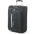 Pierre Cardin Soft Shell 22 Inch Suitcase with Wheels - Cabin Approved Jet2 EasyJet BA Luggage British Airways Fits 56x45x25 Hand Carry On | 22" 45 litres Light 2.3kg (Small, Black & Grey)