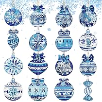15 Pièces Noël Peinture De Diamant Porte-clés Baubles De Noël