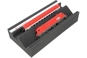 Feldherr Premium Lokliege für Modellbahnen - Magnetstreifen, Wartungsschacht, PU-Schaum, 360x175x70 mm - Ideal für Spur H0