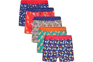 Sock Stack Pack Of 5 Boys Boxers Short Comfort Fit Underpants Waistband Boxer Trunk Breathable Mixed Design Underwear For Kids