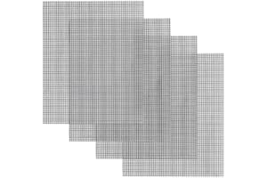 Byou - Alfombra para barbacoa, antiadherente, reutilizable y resistente, malla para barbacoa de carbón y gas eléctrico, parrilla de malla de alambre de Moi para verduras de marisco huevos 4 paquetes