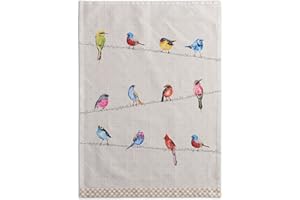 Maison d' Hermine Birdies On Wire 100% bawełna, zestaw 2 ręczników kuchennych, 51 cm na 70 cm