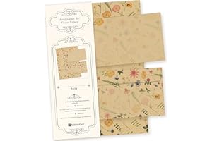 TATMOTIVE FLORA NATURA teczka prezentowa, zestaw 25 sztuk w stylu vintage, format DIN A4, z obu stron, kwiatowy, naturalny, zrównoważony dla kobiet i dorosłych