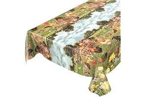 ‎ANRO ANRO Wachstuchtischdecke Wachstuch Wachstischdecke Tischdecke Land Dorf Hof Bauernhof 100 x 140cm