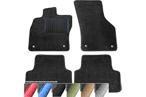 moto-MOLTICO Fußmatten Auto - Velours Autoteppiche passend für VW T-ROC Seat Ateca Skoda Karoq ab 2017-4-teiliges Set - Schwarze Automatten mit Schwarzen Ziernähten