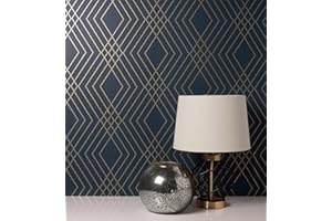 GAULAN - 680906 Papier peint lessivable géométrique moderne avec lignes métallisées pour mur salon chambre salle à mange tête de lit - Rouleaux de 10 m x 0,53 m