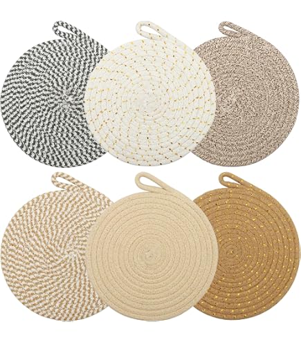 Lot 4 Sous-Plats Coton 20cm Avec Oreilles - Protège Plats & Casseroles Multicolores