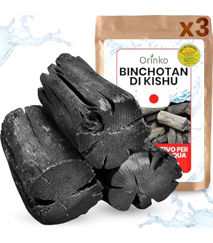 Binchotan Giapponese Per Purificare L'acqua - 6 Bastoncini Di Carbone Attivo, Per Caraffe 0.5-1.5L - Di Quercia Ubame - Foto 13