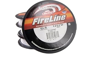 The Beadsmith Fireline by Berkley – Micro-Fused Braided Thread – 6lb. Test.006”/.15mm Diameter, 125 Yard Spool, Crystal Color – Super Strong Stringing Material for Jewelry Making and Bead Weaving