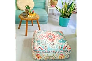 Mandala Life ART Bohemian Yoga Dekor Boden Kissenbezug - 60x20 cm - Quadratisch Meditation Kissenbezug - Bedruckter Baumwollte Hocker