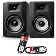 M-Audio BX5 D3 - Compact 2-Way 5 Inch Active Studio Monitors/Loudspeakers (2 Pieces) + Stagg SAC3PS DL 3 m Jack to Jack Instrument Cable (2 Pieces)