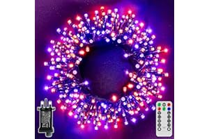Hopexy 20m 200 LEDs Halloween Lights, Waterproof Orange and Purple Fairy Lights Mains Powered 8 Modes/Plug in/Timer/Indoor Outdoor Lights for Halloween Party Porch Patio Garden Autumn Decoration