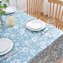 Dehaus® Graue PVC Tischdecke – Wasserabweisend, Abwaschbar, 200x140 Cm – Blumiges Design Für Küche, Garten & Café