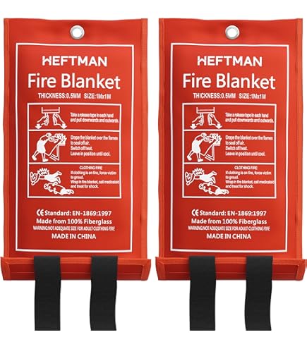 Coperte Antincendio In Vetroresina - 2 Pezzi 1.2x1.8m, Resistono Fino A 580°C | Per Cucina, Camino, Emergenze - Foto 3