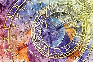 BLUEMEX Diamond Painting Bild, Zeitreisen, eckige Steinchen, 60x90cm, 45 Farben Vollbild