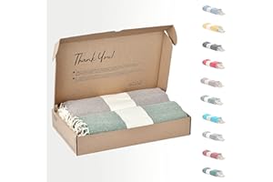 ‎TADUSSI Tadussi ® Strandtuch Saunahandtuch Fouta 100x200 [2er Set] Ideal als Hamamtuch Strandhandtuch XXL Picknickdecke für Damen & Herren - Extra Groß - 100% Baumwolle in Olivegrün & Taupe