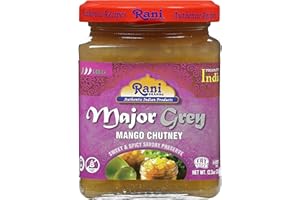 RANI BRAND AUTHENTIC INDIAN PRODUCTS Rani Major Grey Mango Chutney (Indian Preserve) 12.3oz (350g) Glass Jar, Ready to eat, Vegan ~ Gluten Free, All Natural, Non-GMO, Kosher